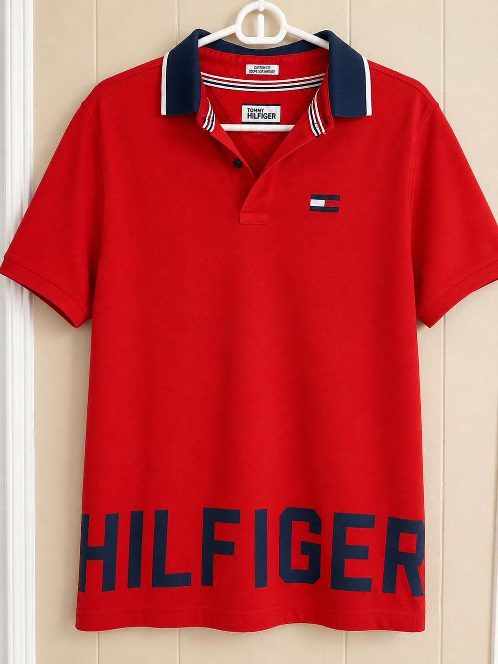 Tommy Hilfiger Denim Custom Fit Spell-Out Logo Short Sleeve Polo Shirt